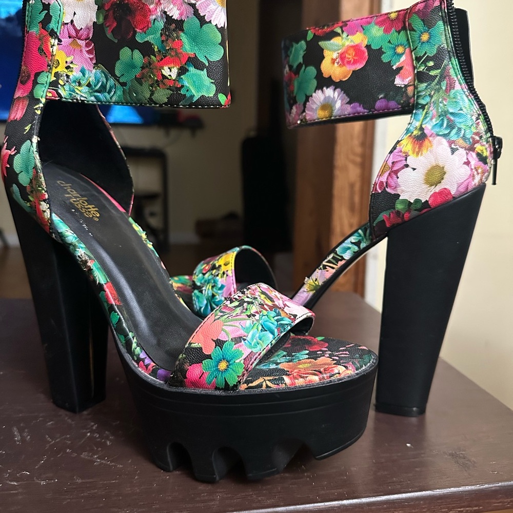 Charlotte Russe Multicolor Floral Heels